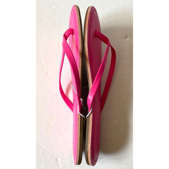 J Crew Flip Flops Womens Size 9M Hot Pink Faux Leather Shoes New NWT Read - Picture 10 of 13